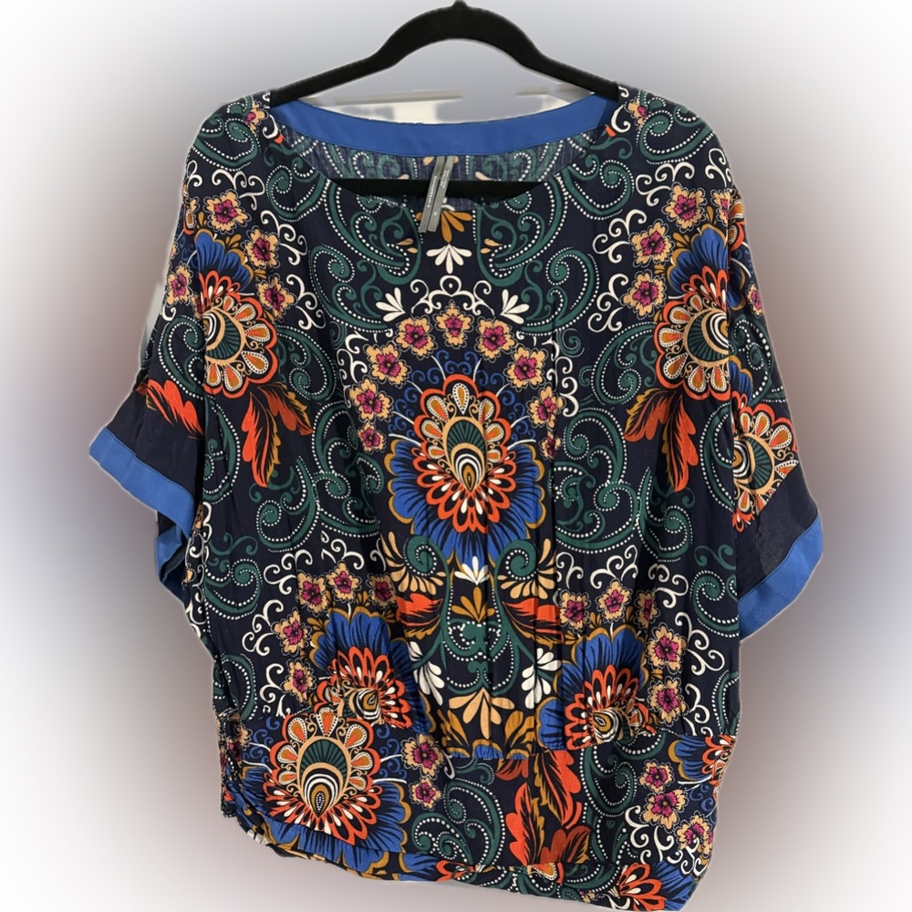 Anthropologie  blouse, dolman sleeves, elastic waist, size XL